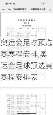 奥运会足球预选赛赛程安排,奥运会足球预选赛赛程安排表