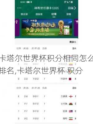 卡塔尔世界杯积分相同怎么排名,卡塔尔世界杯 积分