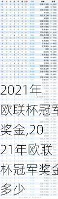 2021年欧联杯冠军奖金,2021年欧联杯冠军奖金多少