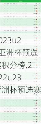 2023u23亚洲杯预选赛积分榜,2022u23亚洲杯预选赛