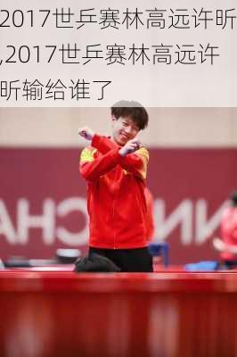 2017世乒赛林高远许昕,2017世乒赛林高远许昕输给谁了