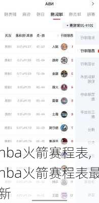 nba火箭赛程表,nba火箭赛程表最新