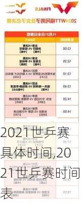 2021世乒赛具体时间,2021世乒赛时间表