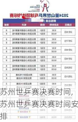 苏州世乒赛决赛时间,苏州世乒赛决赛时间安排