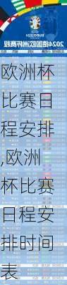 欧洲杯比赛日程安排,欧洲杯比赛日程安排时间表