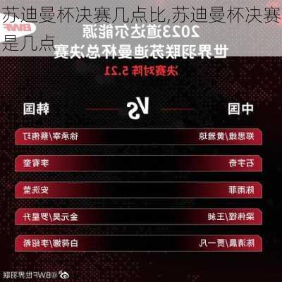 苏迪曼杯决赛几点比,苏迪曼杯决赛是几点