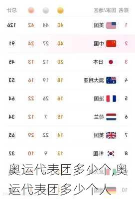 奥运代表团多少个,奥运代表团多少个人