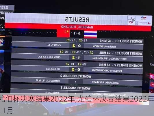 尤伯杯决赛结果2022年,尤伯杯决赛结果2022年11月