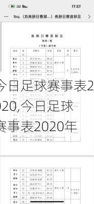 今日足球赛事表2020,今日足球赛事表2020年