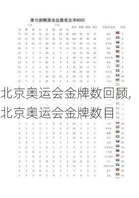 北京奥运会金牌数回顾,北京奥运会金牌数目