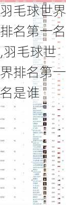 羽毛球世界排名第一名,羽毛球世界排名第一名是谁