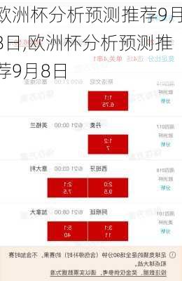 欧洲杯分析预测推荐9月8日,欧洲杯分析预测推荐9月8日