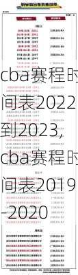 cba赛程时间表2022到2023,cba赛程时间表2019-2020