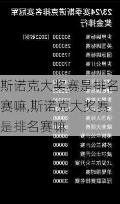 斯诺克大奖赛是排名赛嘛,斯诺克大奖赛是排名赛嘛