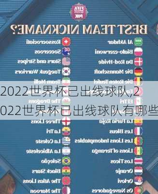 2022世界杯已出线球队,2022世界杯已出线球队有哪些