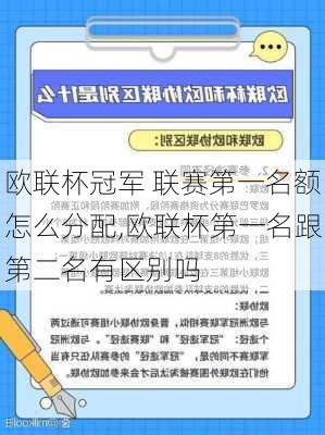 欧联杯冠军 联赛第一名额怎么分配,欧联杯第一名跟第二名有区别吗