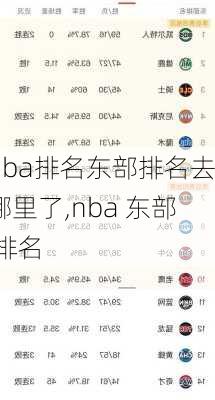 nba排名东部排名去哪里了,nba 东部 排名