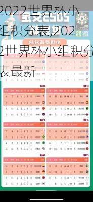 2022世界杯小组积分表,2022世界杯小组积分表最新
