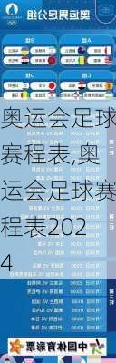 奥运会足球赛程表,奥运会足球赛程表2024