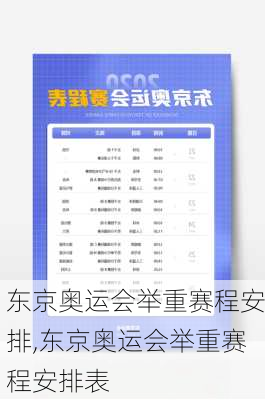 东京奥运会举重赛程安排,东京奥运会举重赛程安排表