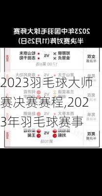 2023羽毛球大师赛决赛赛程,2023年羽毛球赛事