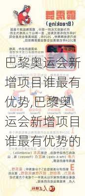 巴黎奥运会新增项目谁最有优势,巴黎奥运会新增项目谁最有优势的