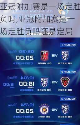 亚冠附加赛是一场定胜负吗,亚冠附加赛是一场定胜负吗还是定局