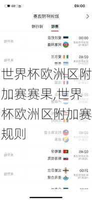世界杯欧洲区附加赛赛果,世界杯欧洲区附加赛规则
