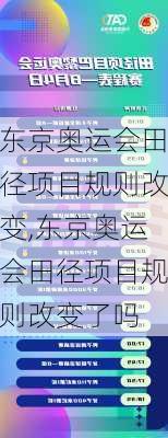 东京奥运会田径项目规则改变,东京奥运会田径项目规则改变了吗