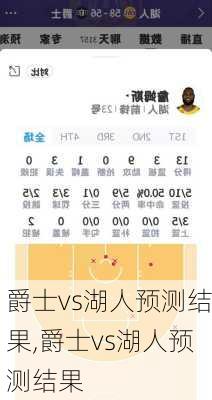 爵士vs湖人预测结果,爵士vs湖人预测结果