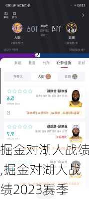 掘金对湖人战绩,掘金对湖人战绩2023赛季