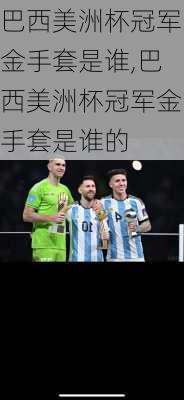 巴西美洲杯冠军金手套是谁,巴西美洲杯冠军金手套是谁的