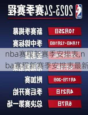nba赛程新赛季安排表,nba赛程新赛季安排表最新