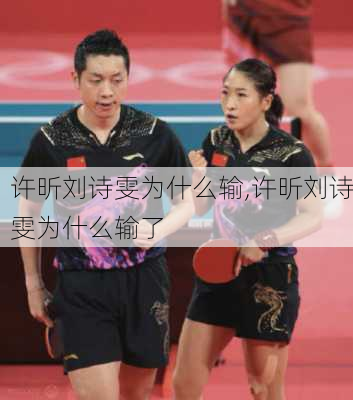 许昕刘诗雯为什么输,许昕刘诗雯为什么输了