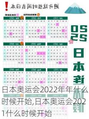 日本奥运会2022年年什么时候开始,日本奥运会2021什么时候开始