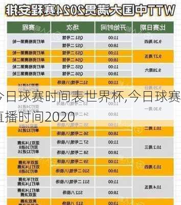 今日球赛时间表世界杯,今日球赛直播时间2020