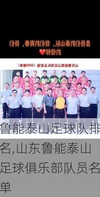 鲁能泰山足球队排名,山东鲁能泰山足球俱乐部队员名单