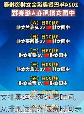 女排奥运会落选赛时间,女排奥运会落选赛时间表