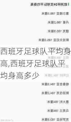 西班牙足球队平均身高,西班牙足球队平均身高多少