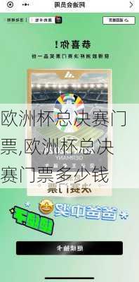 欧洲杯总决赛门票,欧洲杯总决赛门票多少钱