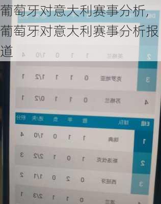 葡萄牙对意大利赛事分析,葡萄牙对意大利赛事分析报道