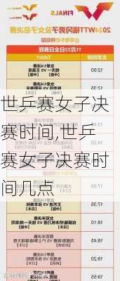 世乒赛女子决赛时间,世乒赛女子决赛时间几点