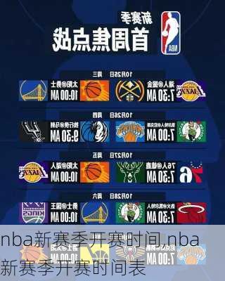 nba新赛季开赛时间,nba新赛季开赛时间表