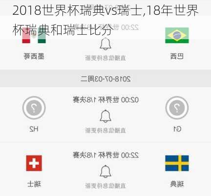2018世界杯瑞典vs瑞士,18年世界杯瑞典和瑞士比分