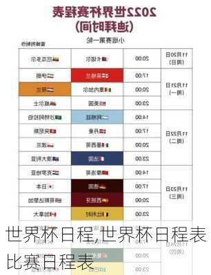 世界杯日程,世界杯日程表比赛日程表