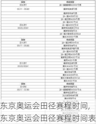 东京奥运会田径赛程时间,东京奥运会田径赛程时间表