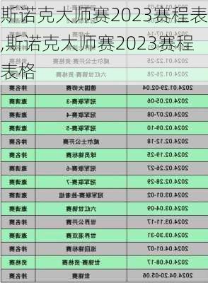 斯诺克大师赛2023赛程表,斯诺克大师赛2023赛程表格