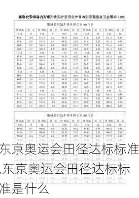 东京奥运会田径达标标准,东京奥运会田径达标标准是什么