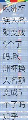 欧洲杯换人名额变成5个了吗,欧洲杯换人名额变成5个了吗知乎