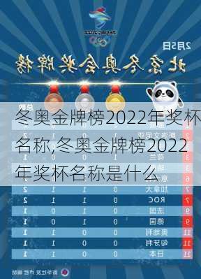 冬奥金牌榜2022年奖杯名称,冬奥金牌榜2022年奖杯名称是什么